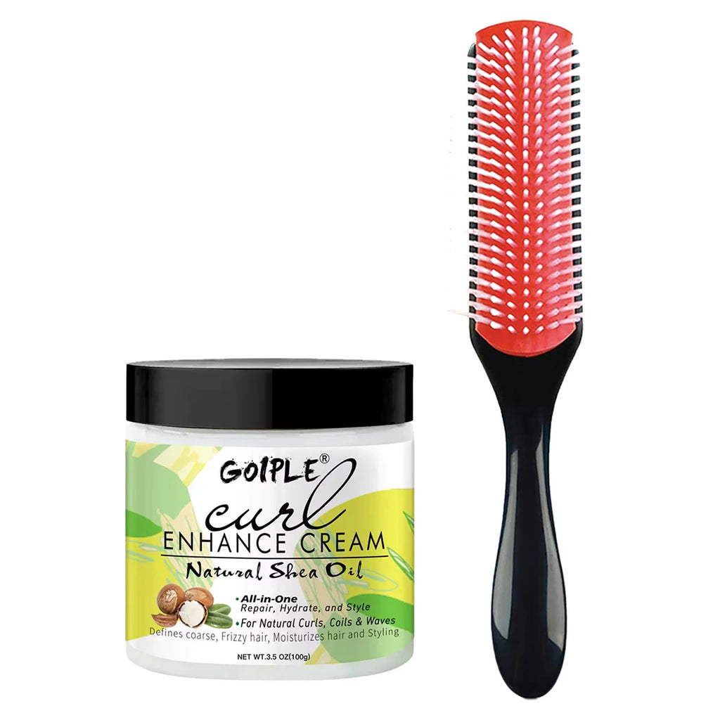 Goiple Curl Defining Cream and Styling Brush Hair Care Kit