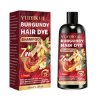 100ml Burgundy Herbal Hair Dye Shampoo 7 in 1 Color Treatment