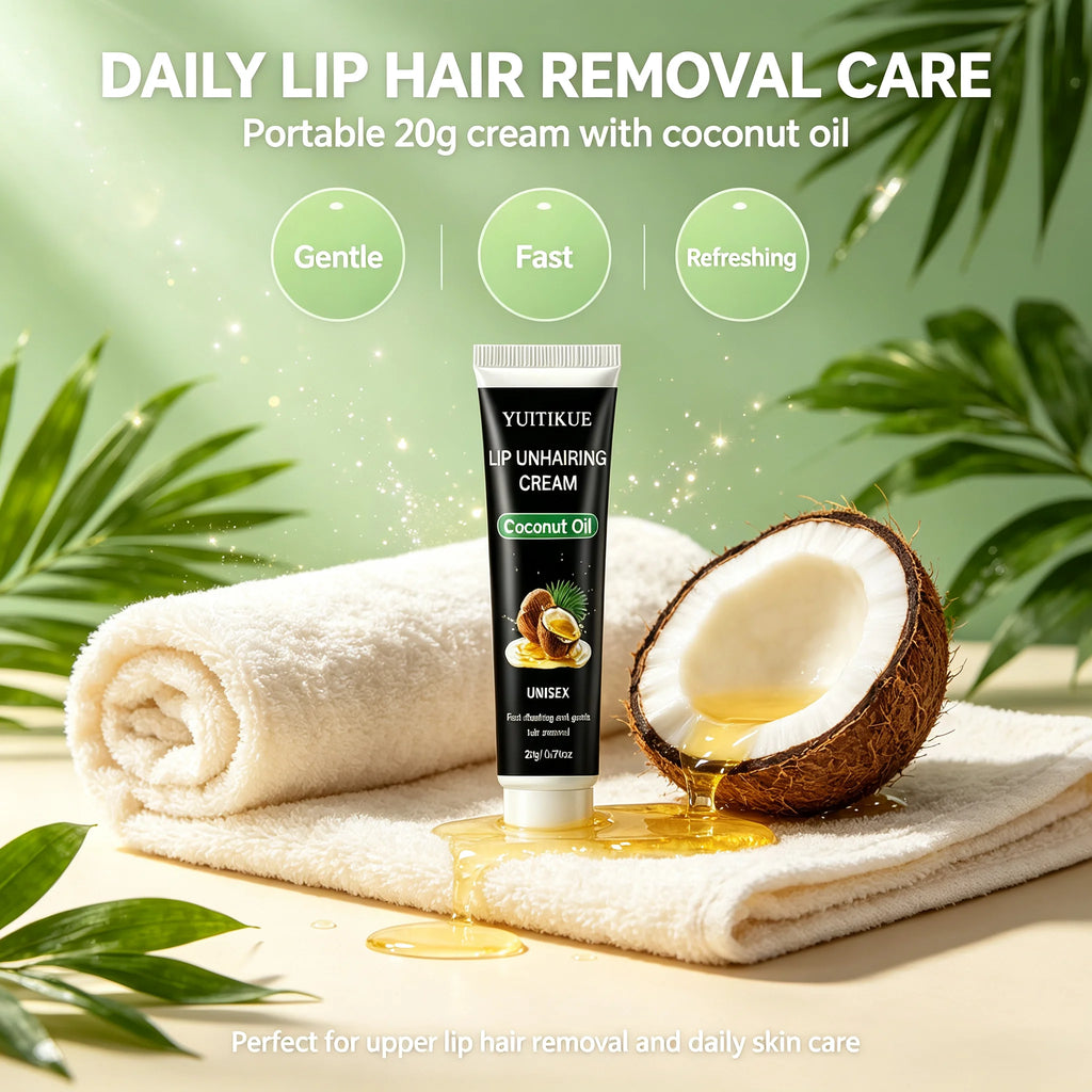 YUITIKUE Coconut Oil Lip Hair Removal Cream Gentle Facial Hair Remover
