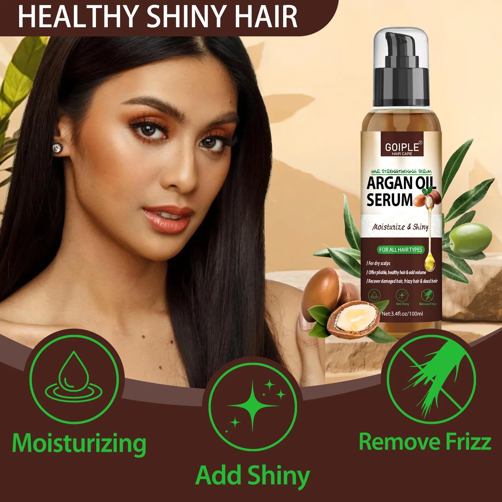 100ml Argan Oil Hair Serum Repair Treatment for All Hair Types