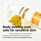 FLEXQW Kojic Acid Turmeric Exfoliating Body Scrub Spray for Smooth Skin