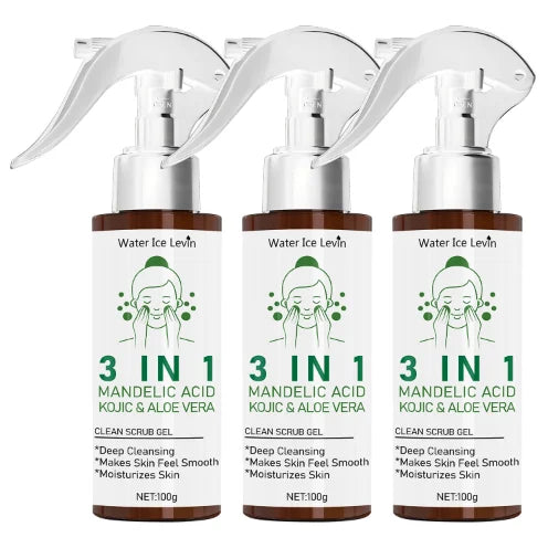 3 in 1 Mandelic and Kojic Acid Face Scrub Gel Exfoliating Cleanser - 8
