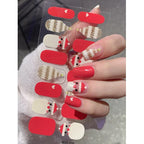 Christmas Semi-Cured Gel Nail Wraps with Winter Snowflake Designs