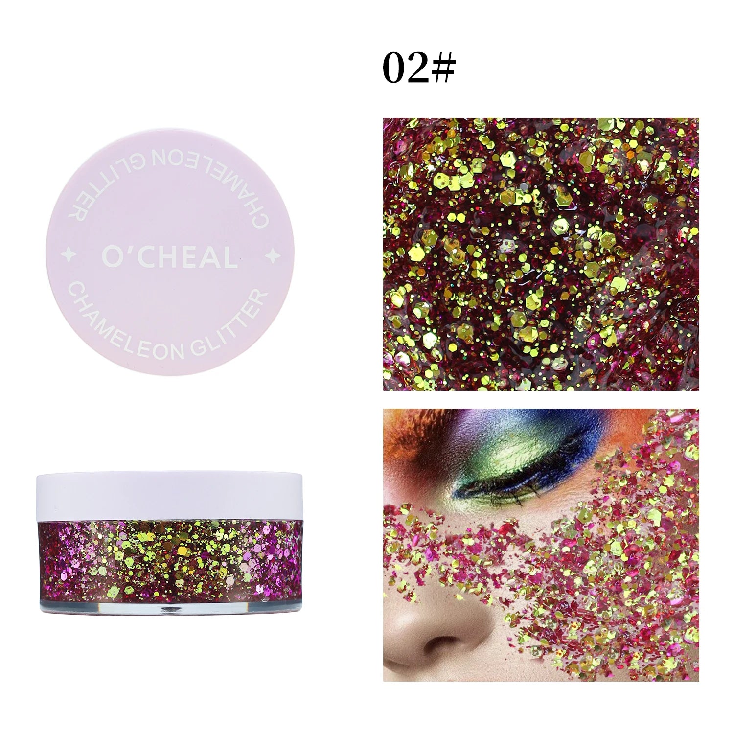 O'CHEAL Chameleon Glitter Gel Body Face and Hair Shimmer Makeup - 23
