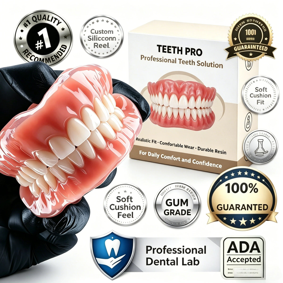 Instant Smile Comfort Veneers - Natural Fit Upper and Lower Teeth