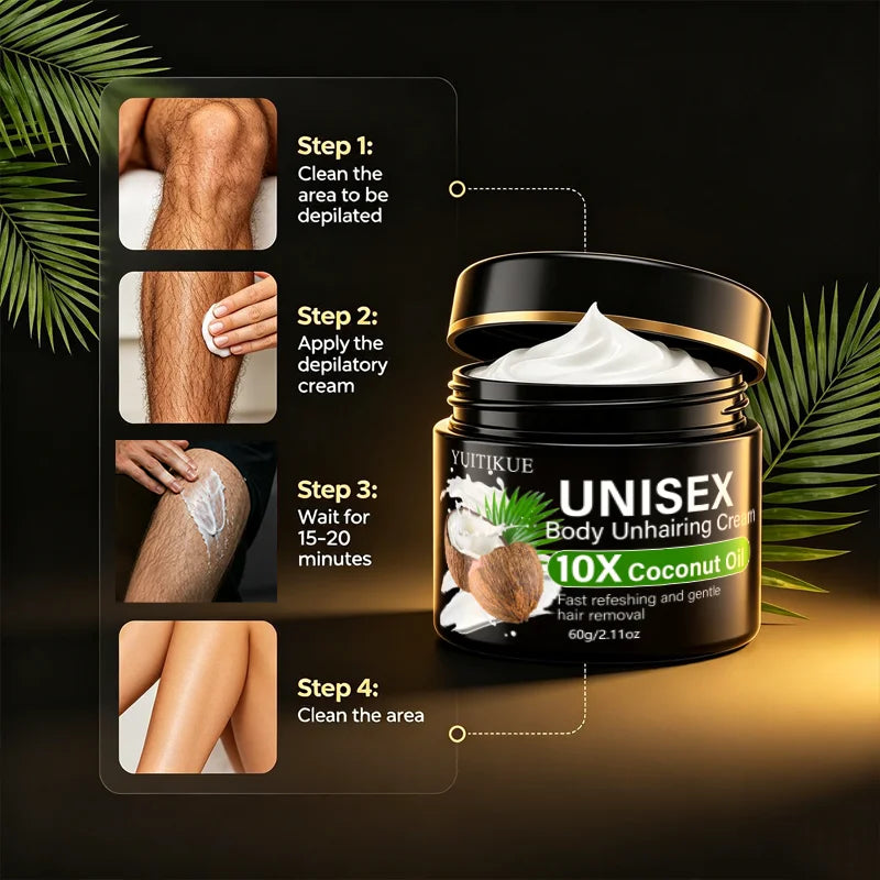 Coconut Oil Unisex Body Hair Removal Cream 60g