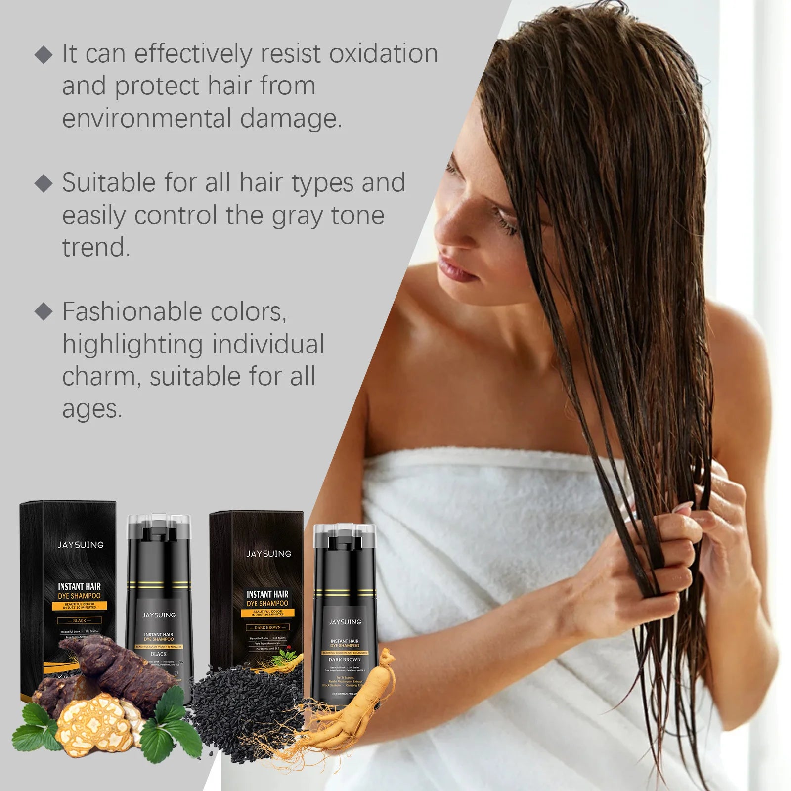 Polygonum Multiflorum 200ml Hair Dye Shampoo
