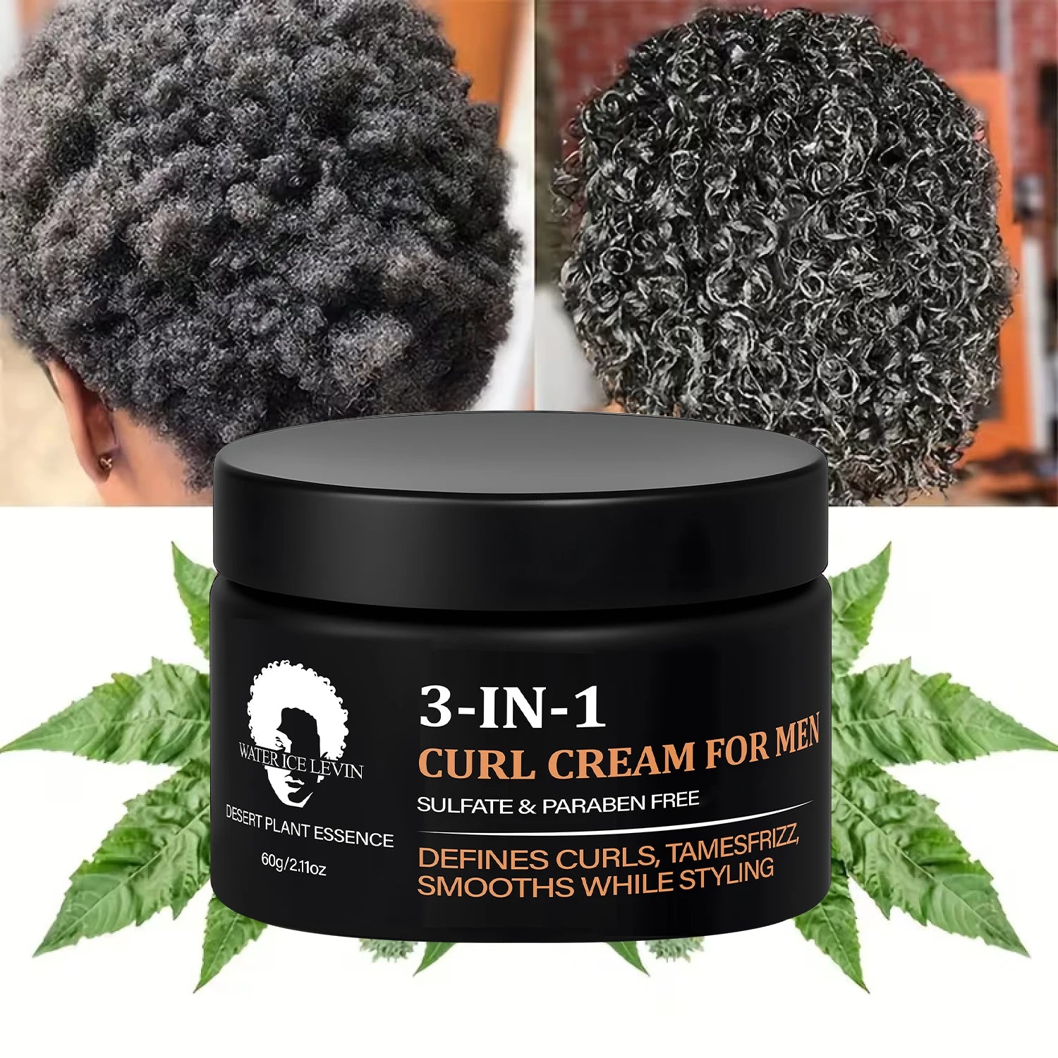 3-in-1 Curl Cream for Men Sulfate and Paraben Free 60g