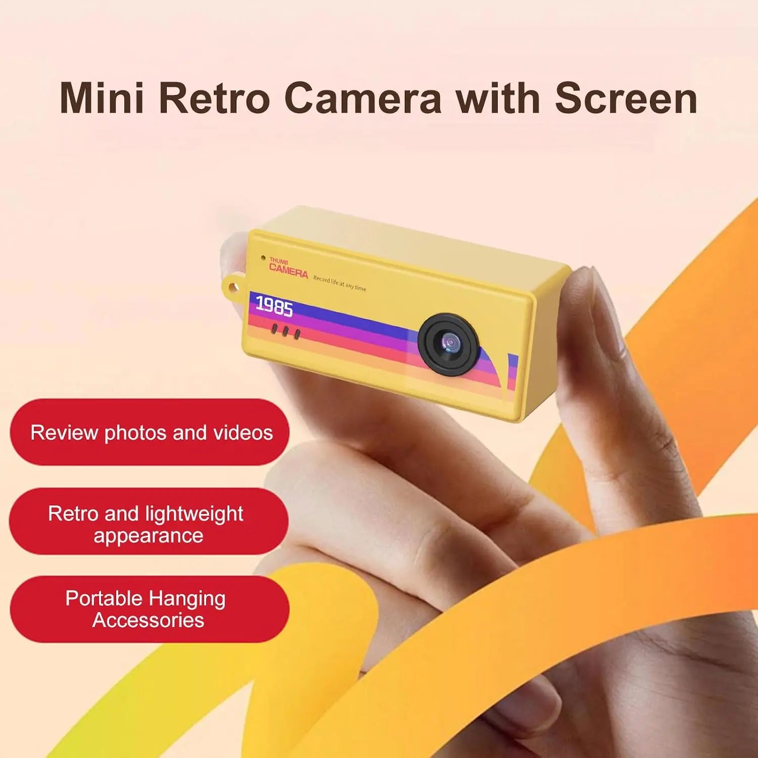 Mini Retro Digital Keychain Camera with LCD Screen - 1