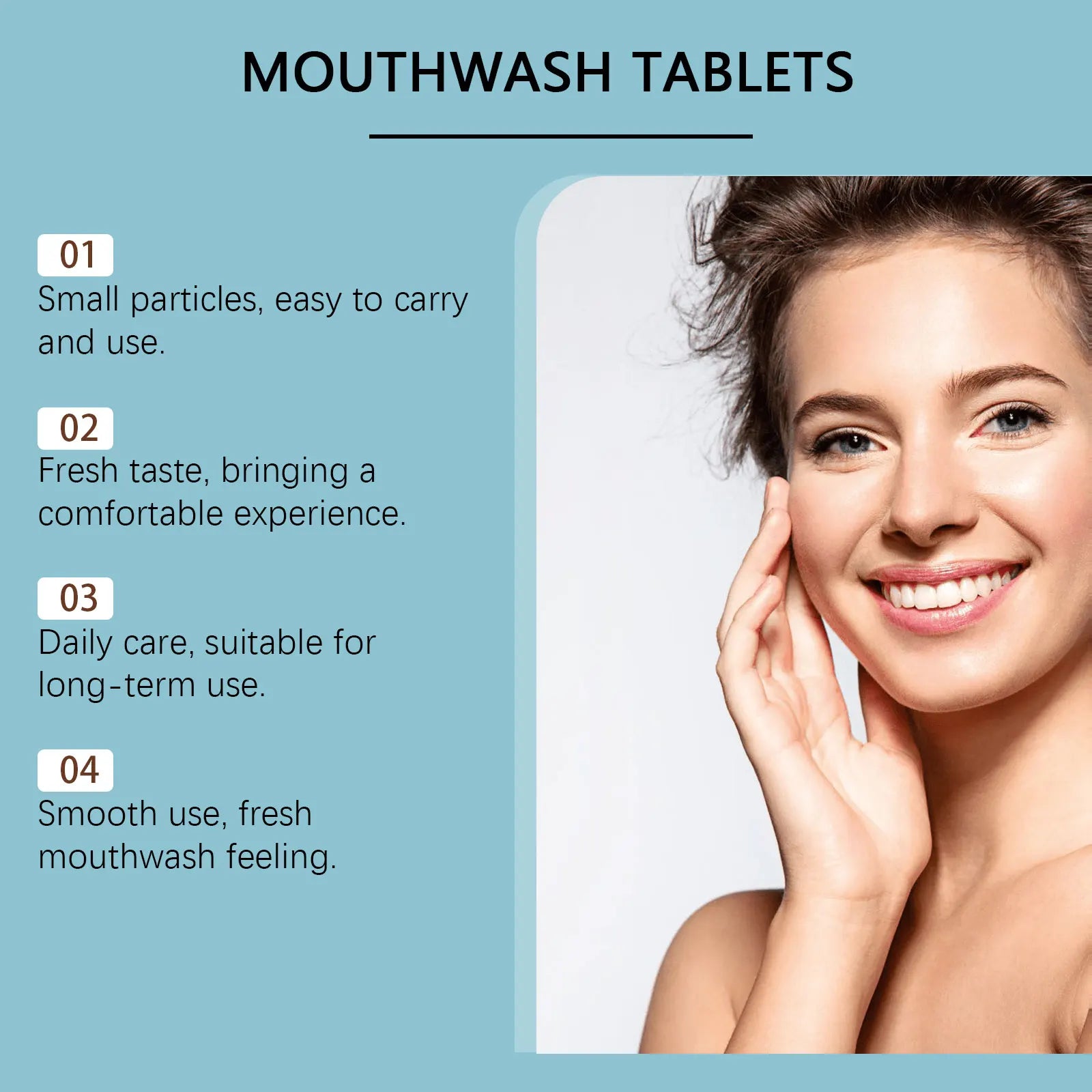 Probiotic Teeth Whitening Mouthwash Tablets for Fresh Breath - 10