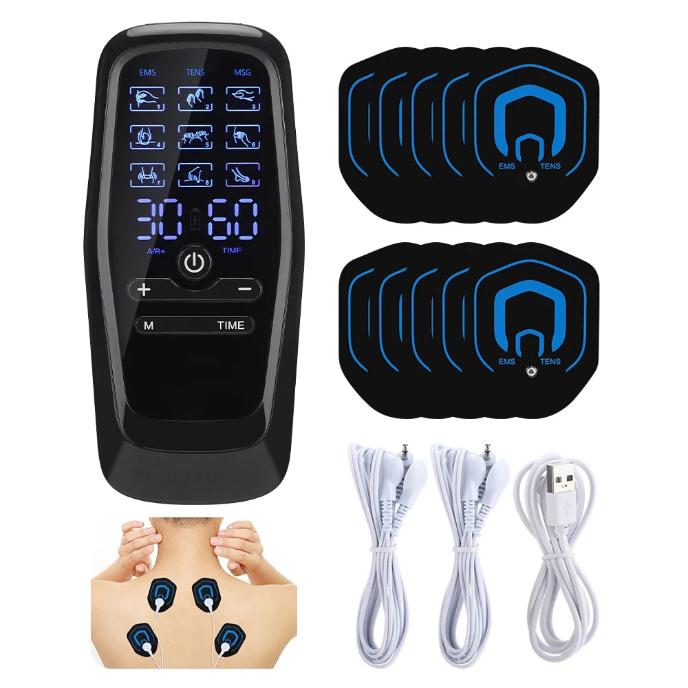 Portable TENS EMS Electric Body Massager with 9 Modes