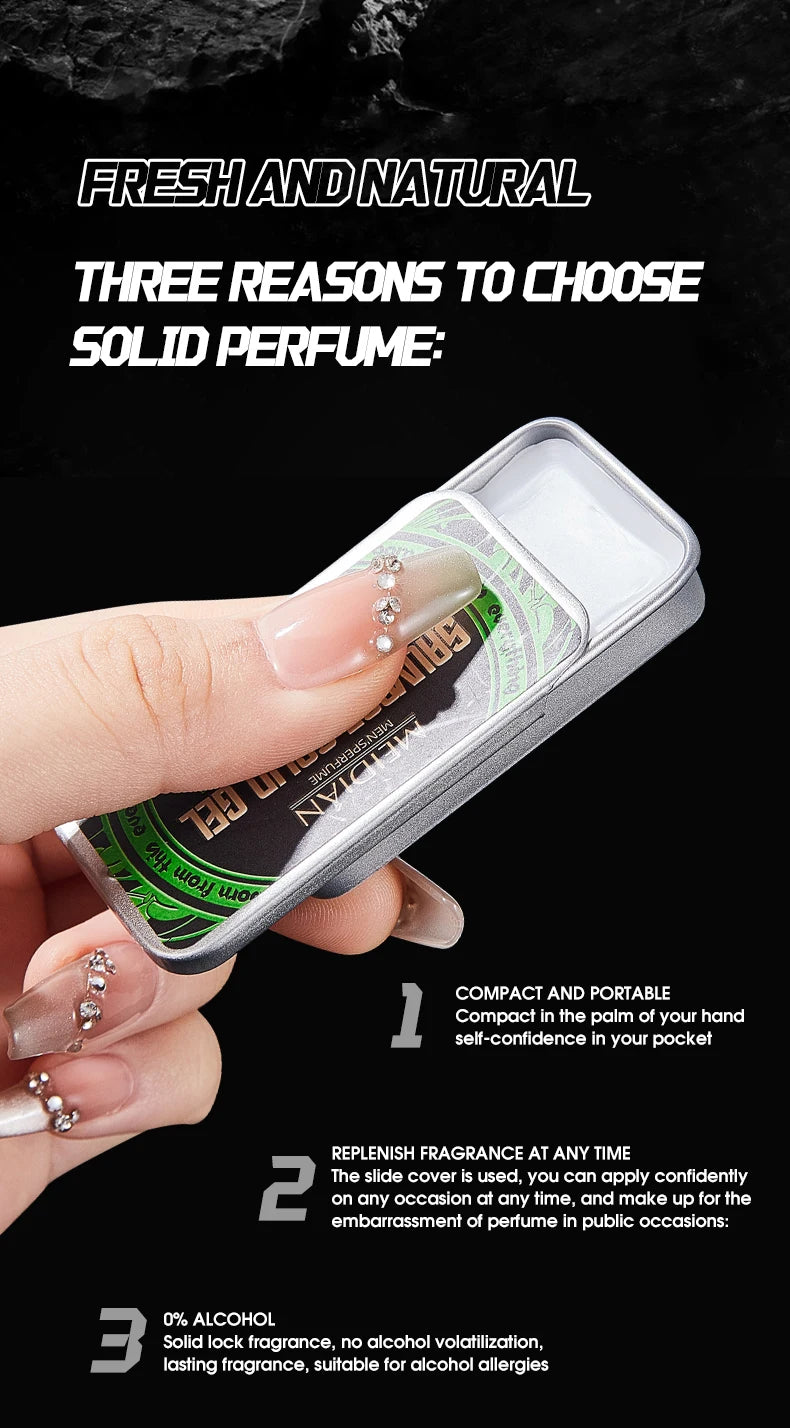 Solid Perfume Balm Portable Fragrance Tin for Men and Women - 12