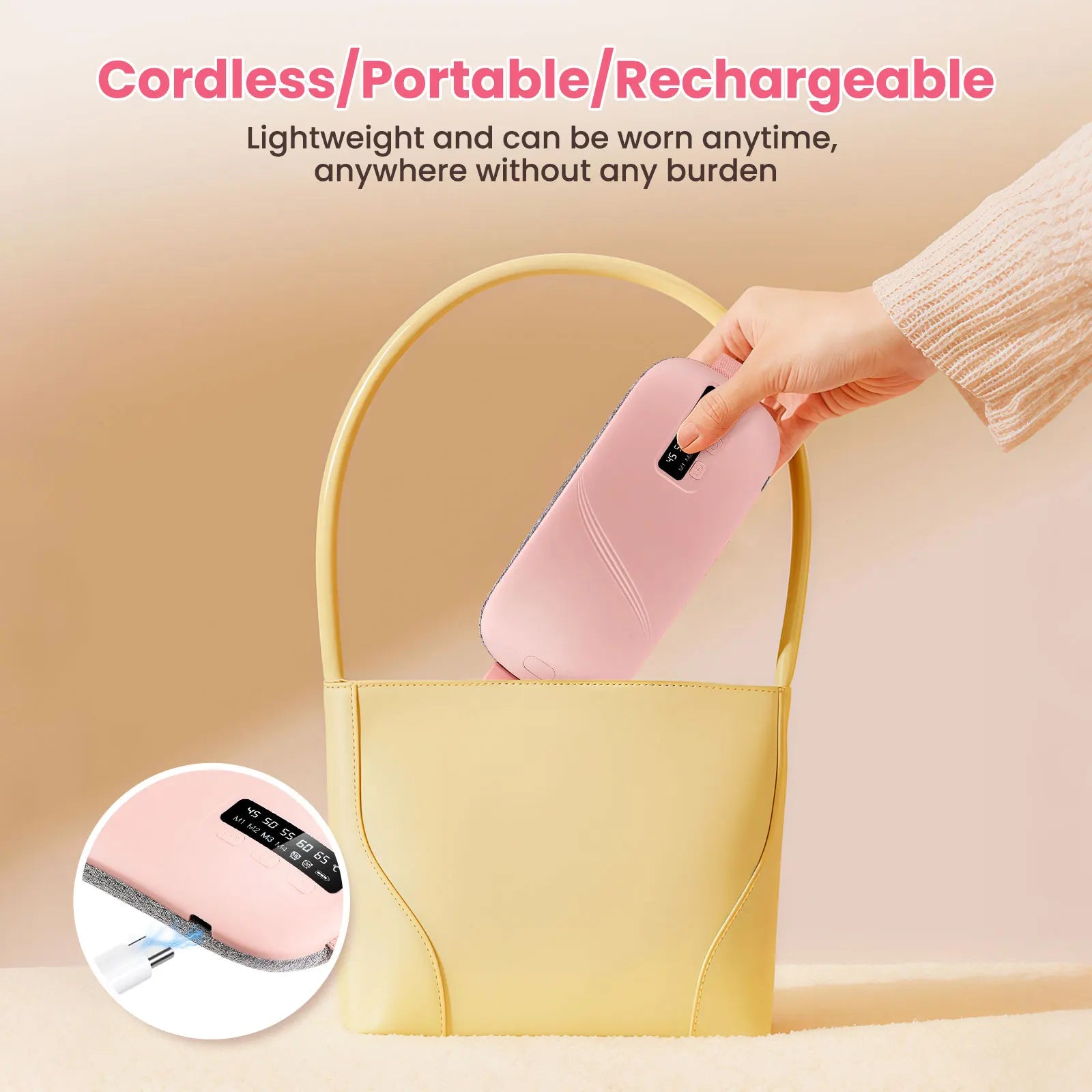 Cordless Menstrual Heating Pad with Vibration Massage - 15