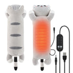 Cute Cat Heated Plush Pillow for Period Cramps and Back Pain