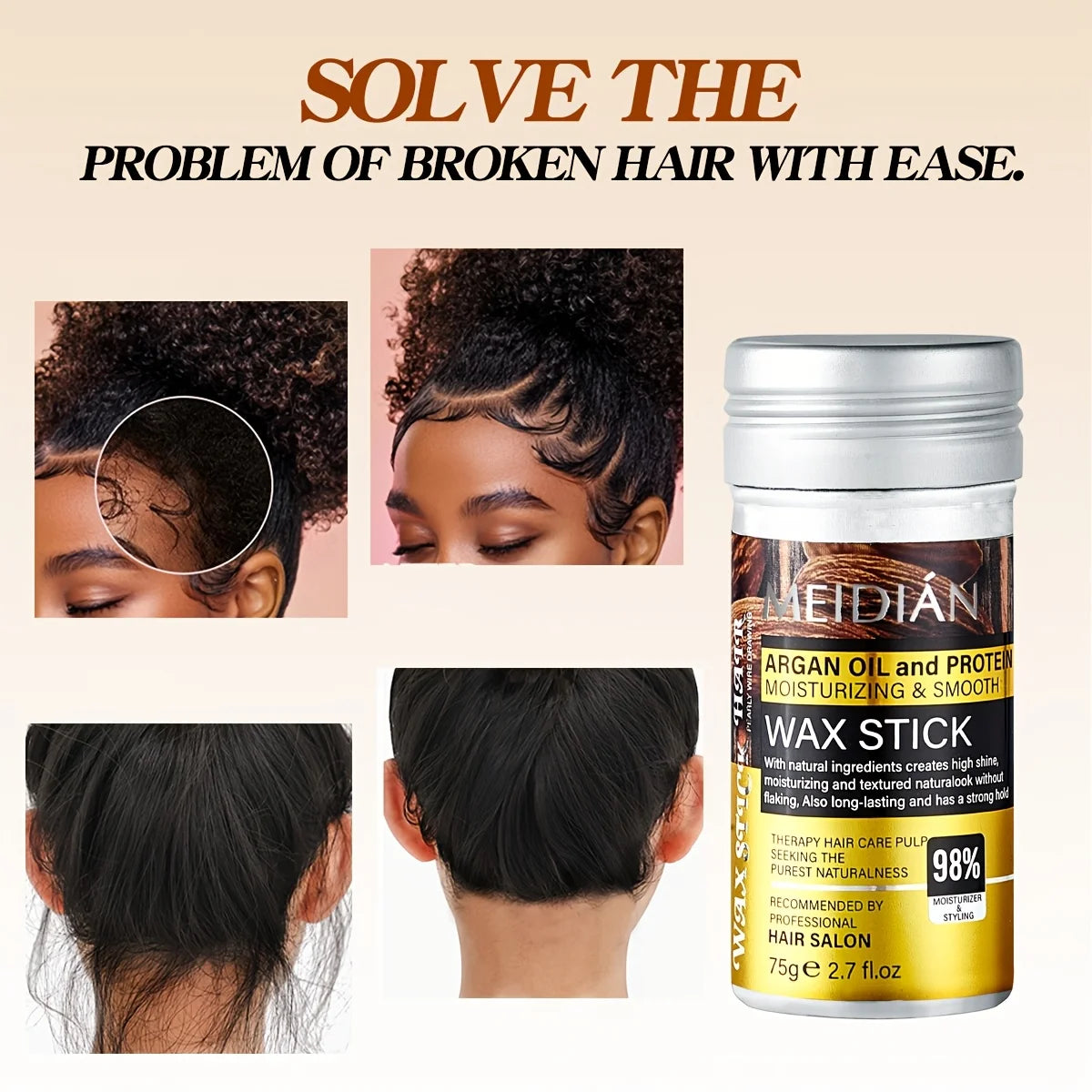 Hair Styling Wax Stick Moisturizing Pomade for All Hair Types - 3