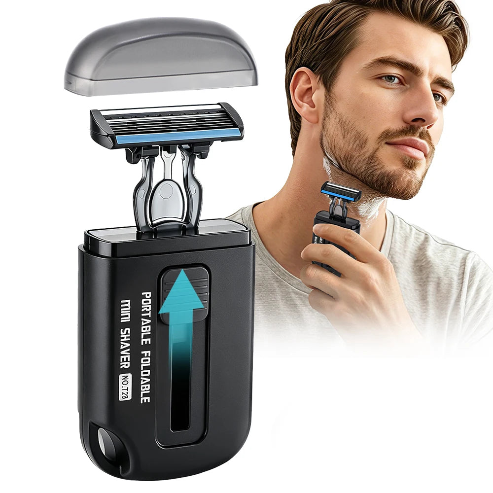 Portable Retractable Manual Razor for Travel Grooming