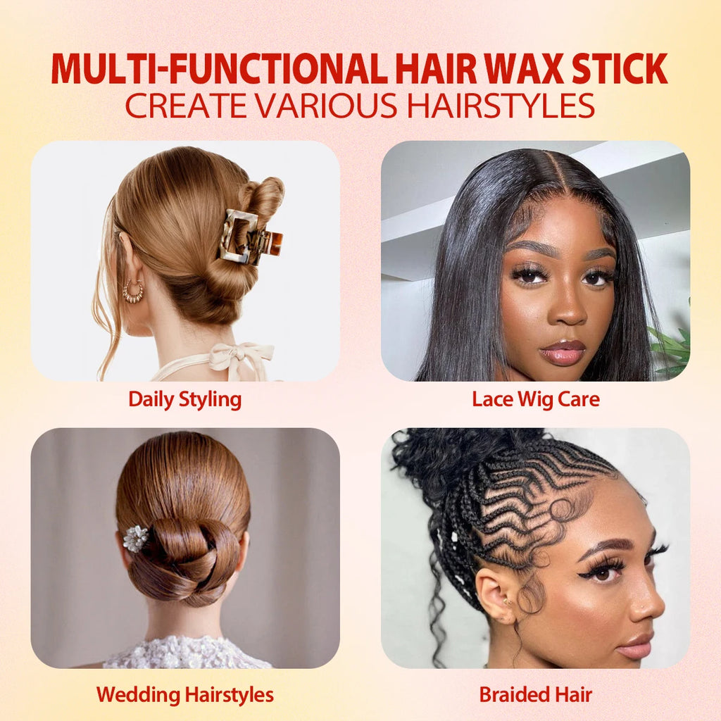 Goiple Hair Wax Stick and Styling Brush Set Anti Frizz Pomade