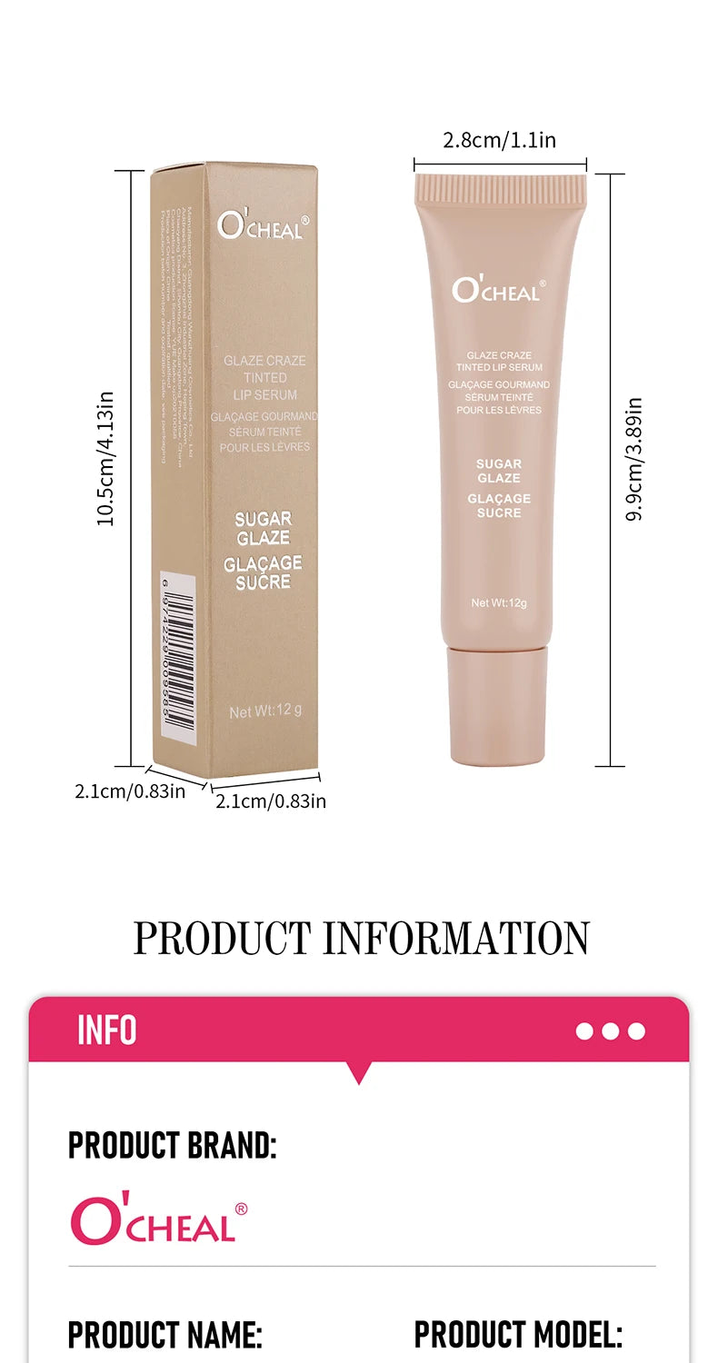 O'Cheal Glaze Tinted Lip Serum Moisturizing Gloss