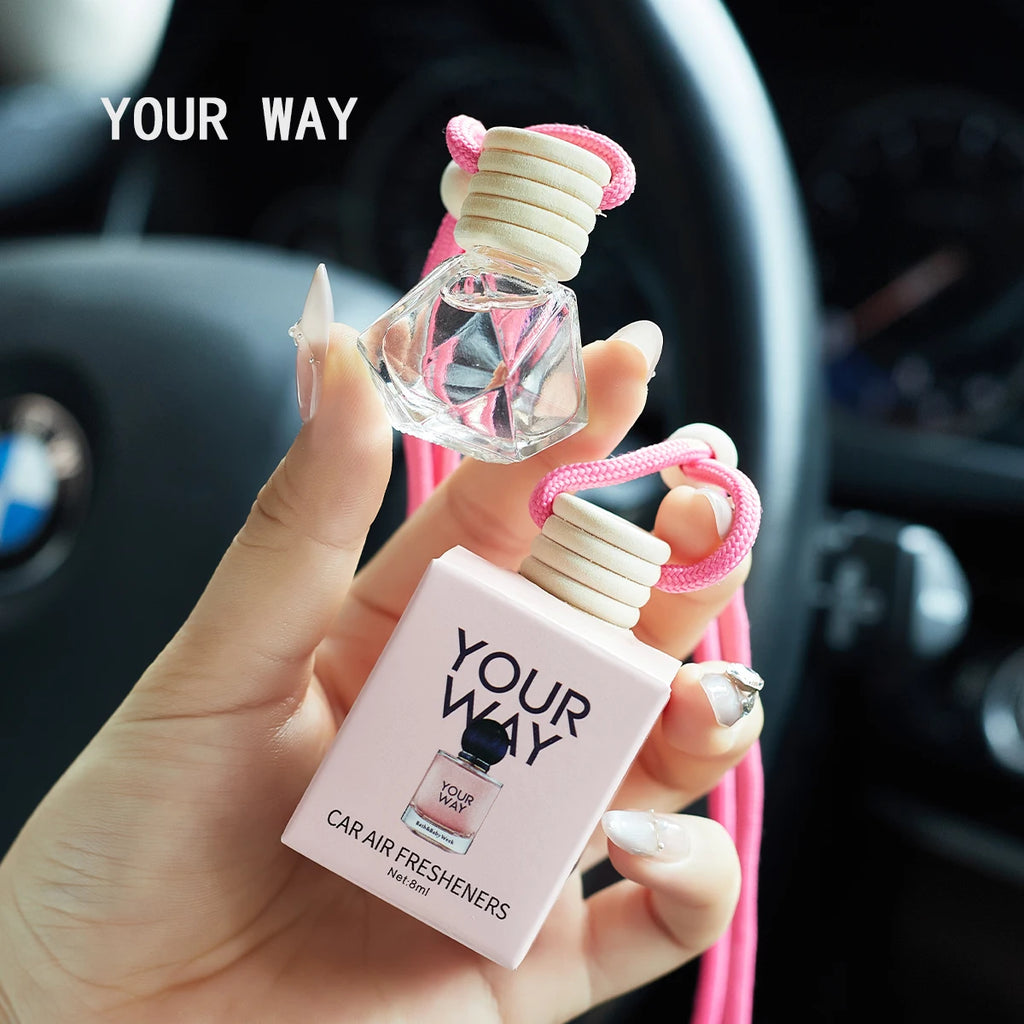 Car Air Freshener Hanging Perfume Diffuser Bottle for Vehicle Interior