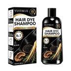 YUITIKUE Men Black Hair Dye Shampoo 15 Minute Beard Color Treatment
