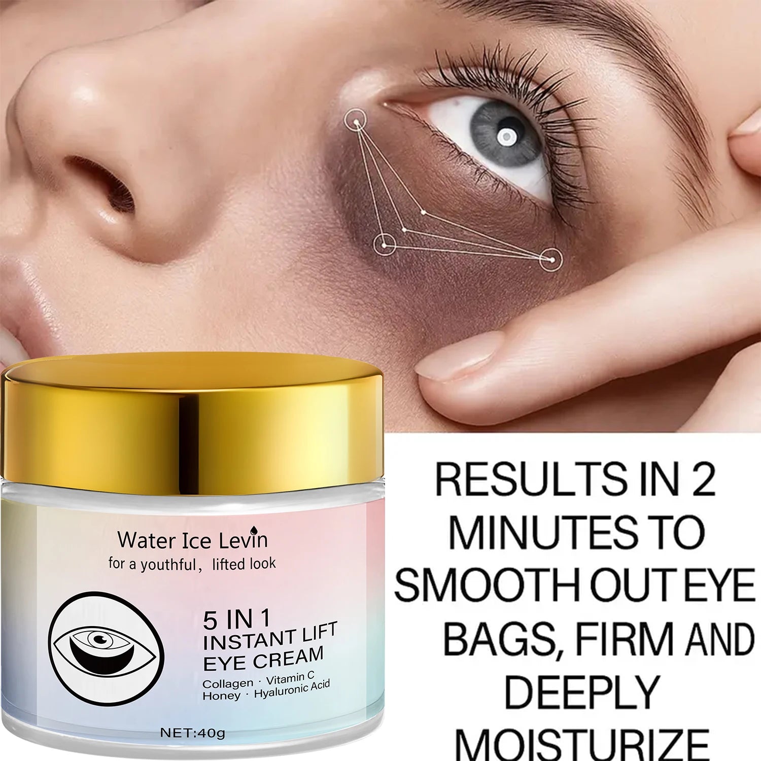Water Ice Levin 5-in-1 Collagen Vitamin C Eye Cream Anti Aging Treatment - 1