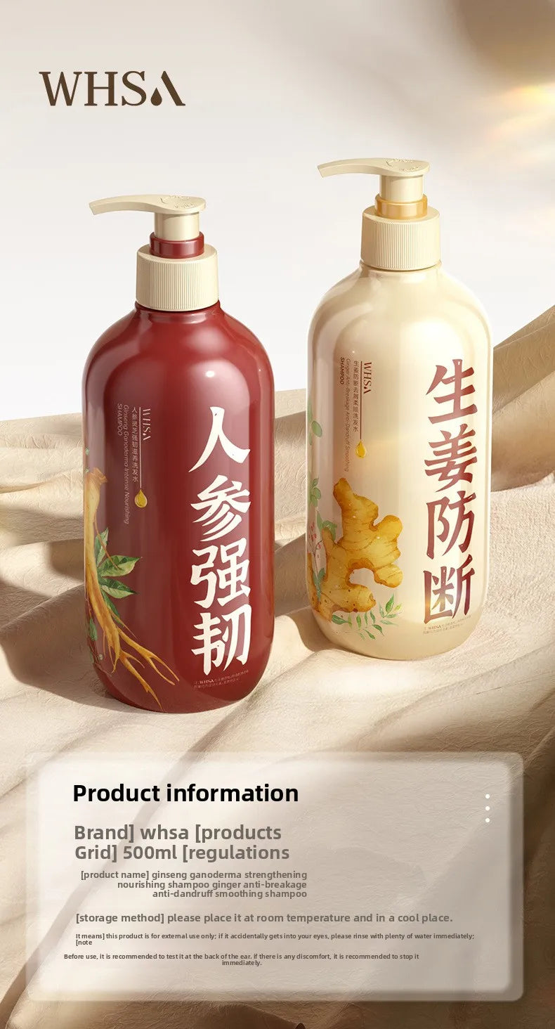 Whsa Ginseng Ginger Shampoo Anti Hair Loss Deep Cleansing Treatment 500ml