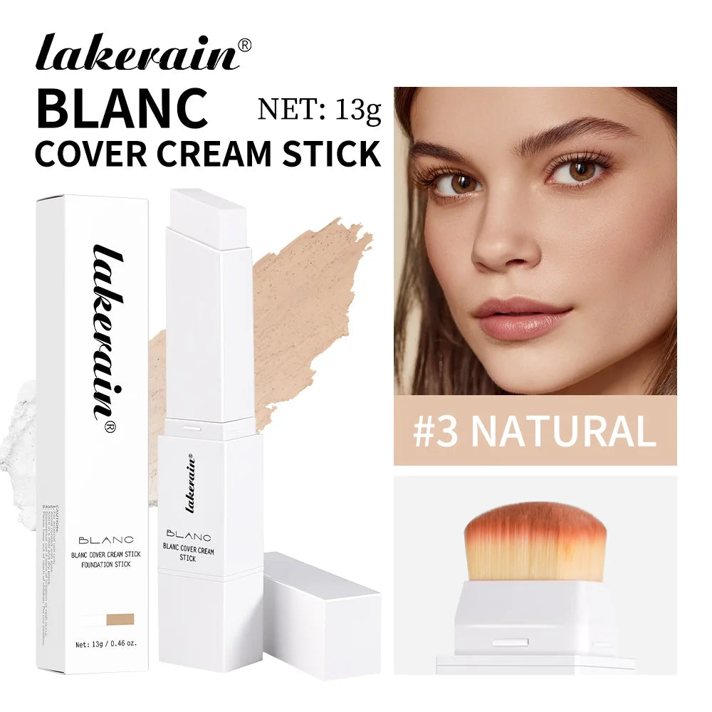 Dual-Ended Waterproof Foundation Stick with Built-in Brush