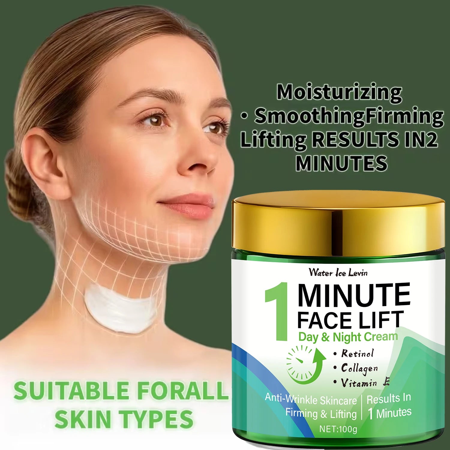 Water Ice Levin 1 Minute Face Lift Retinol and Collagen Firming Cream - 4