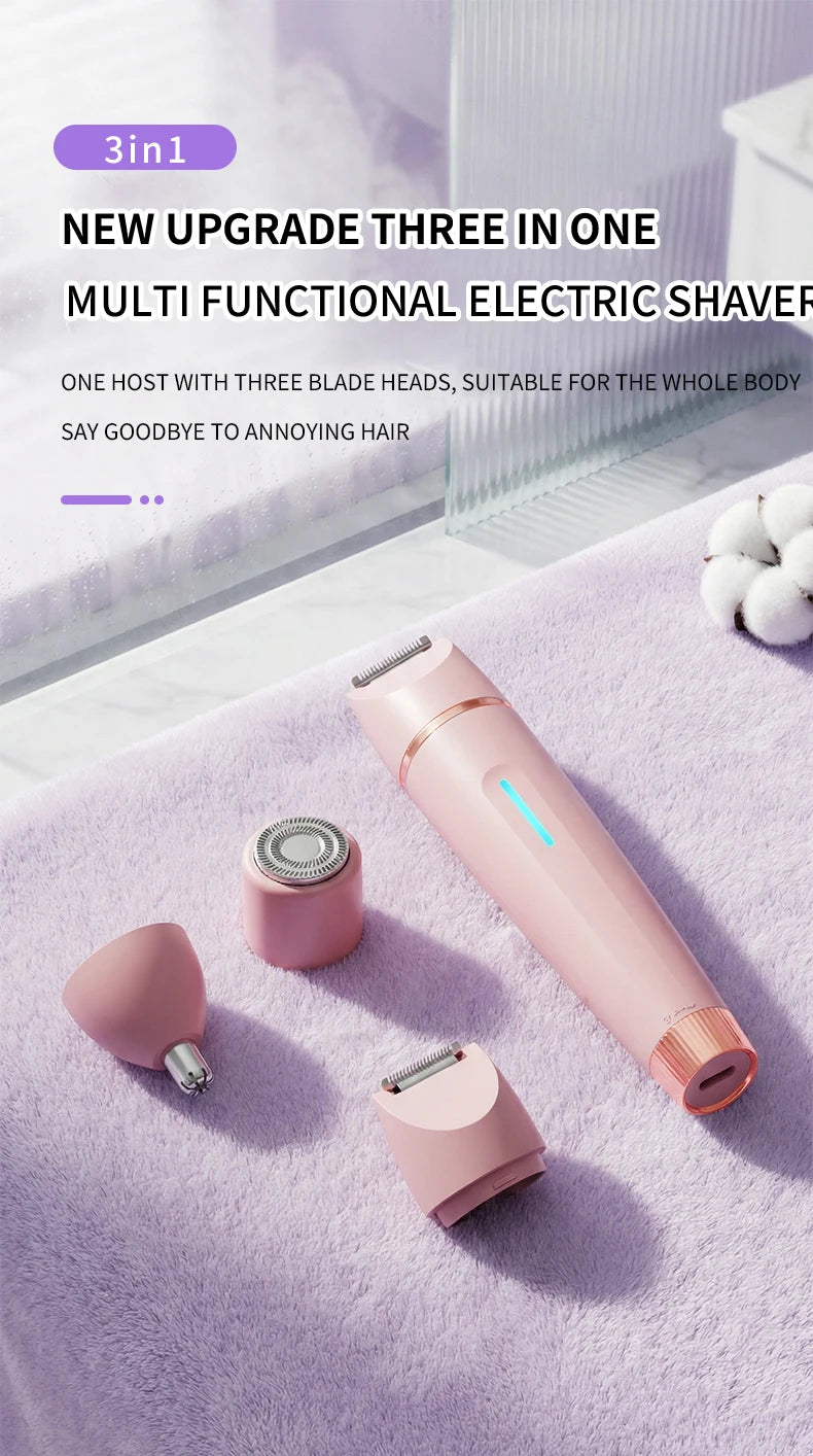 3-in-1 Waterproof Electric Hair Trimmer for Women - 7