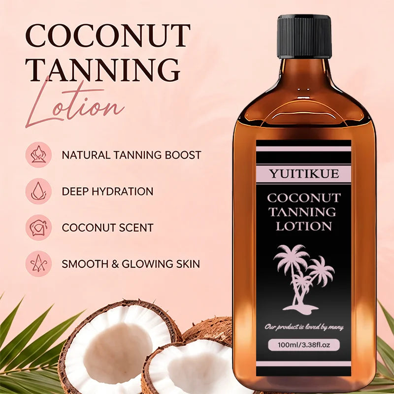YUITIKUE Coconut Tanning Lotion Natural Sunless Bronzer for Glowing Skin