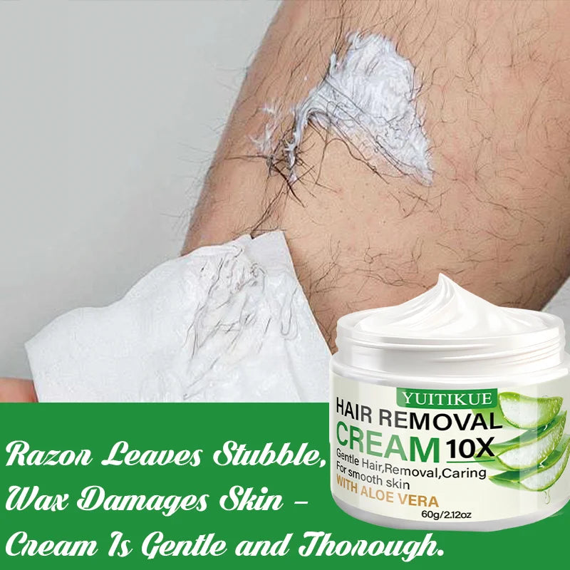 Aloe Vera Hair Removal Cream 60g Unisex Body Hair Remover - 11