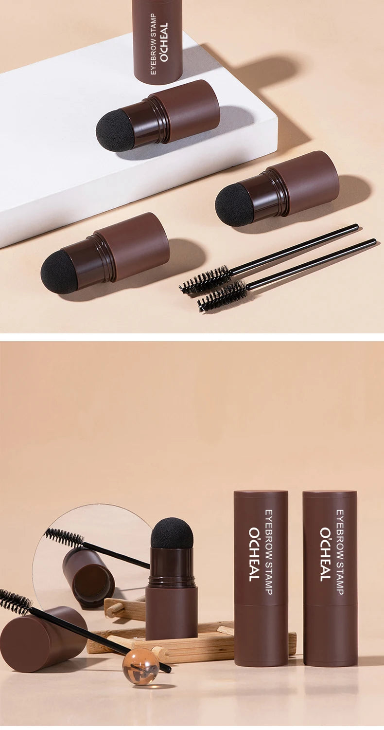 OCHEAL Eyebrow Stamp Kit Waterproof Brow Powder Makeup Stencil Set