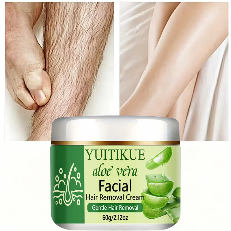 YUITIKUE Aloe Vera Facial Hair Removal Cream Gentle Smooth Skin 60g