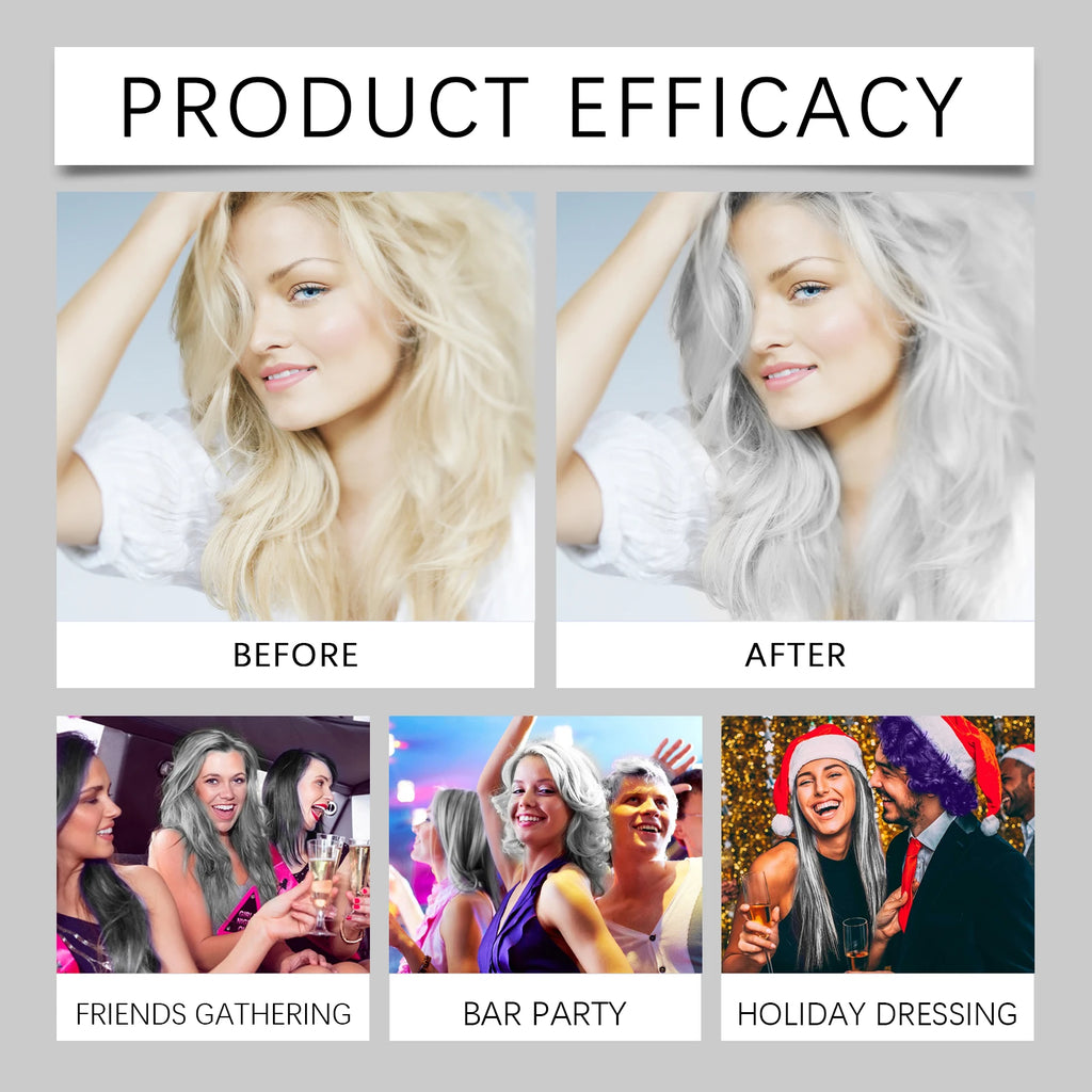 Permanent Silver Gray Hair Dye Cream for Vibrant Color Coverage