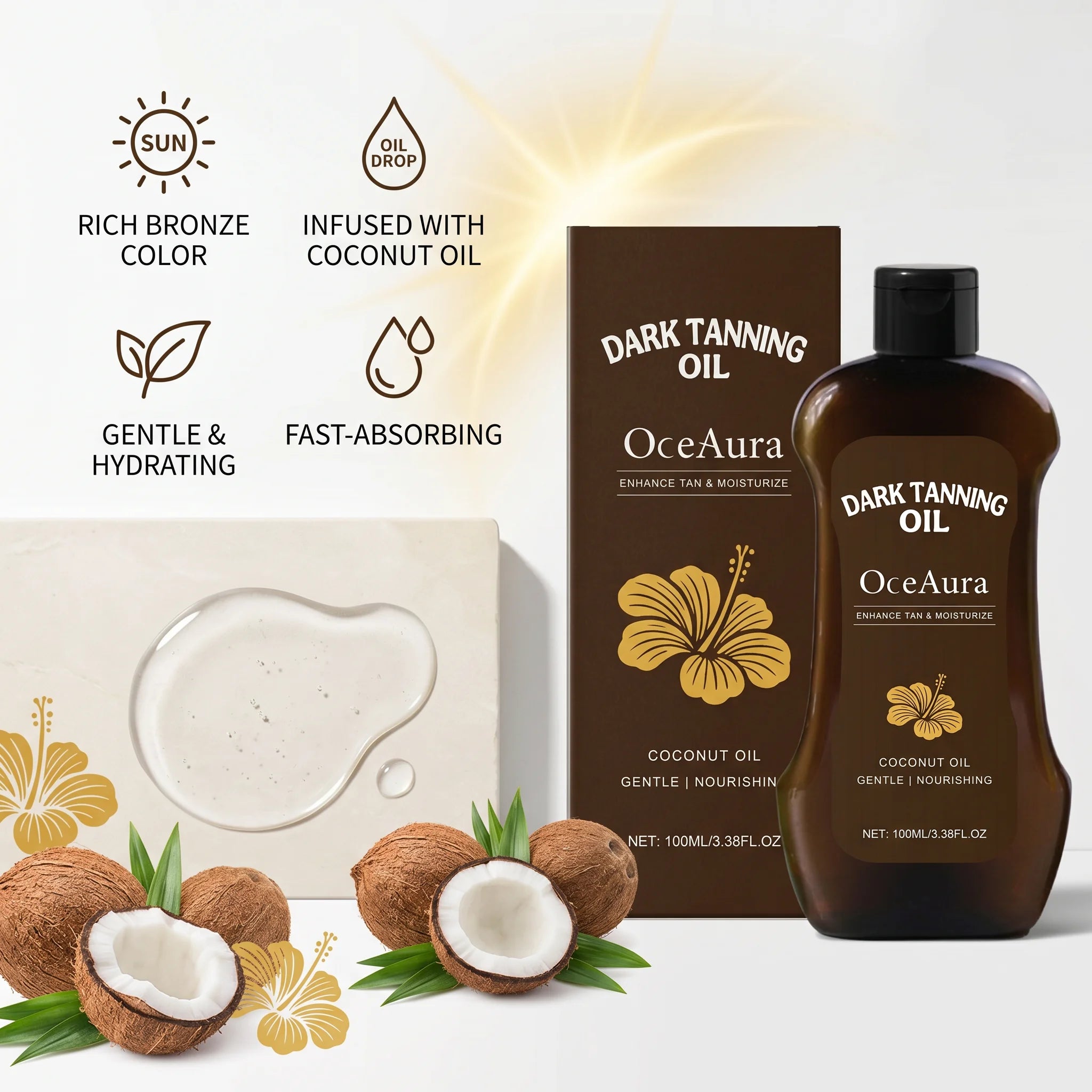 Coconut Oil Dark Tanning Body Oil for Deep Bronze Tan - 5