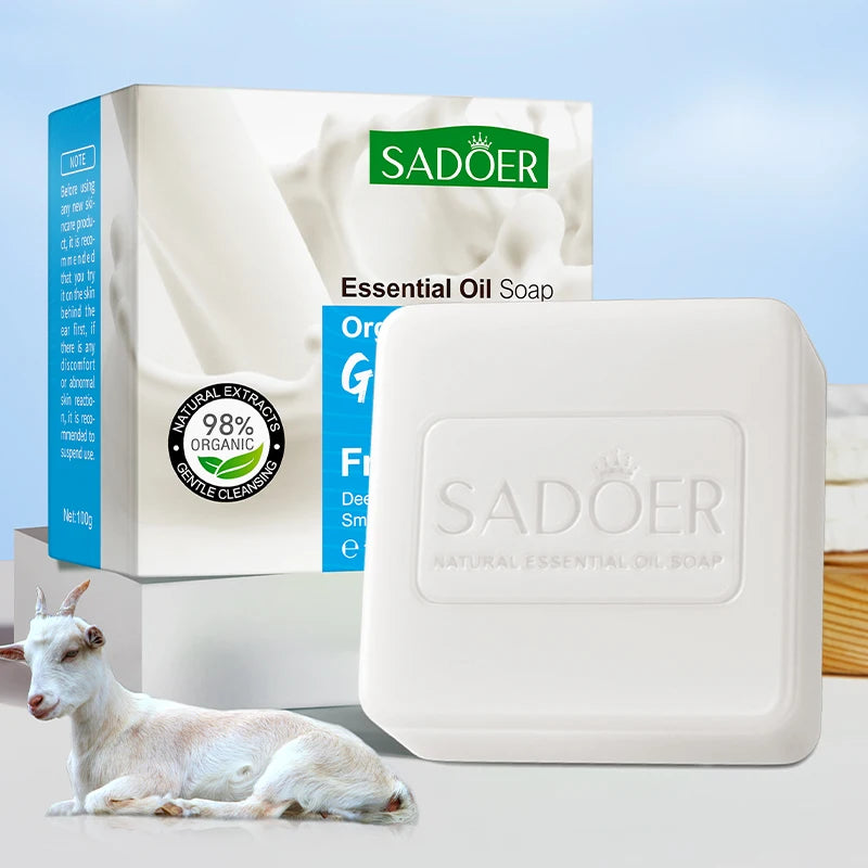 Sadoer Goat Milk Essence Soap Moisturizing Facial and Body Cleansing Bar - 6