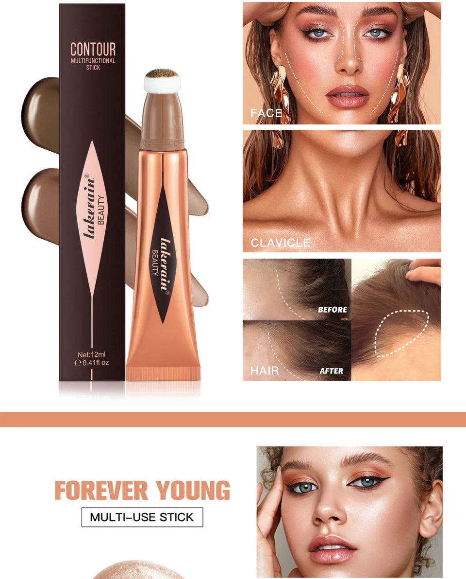 Liquid Face Contour and Highlighter Wand with Cushion Applicator