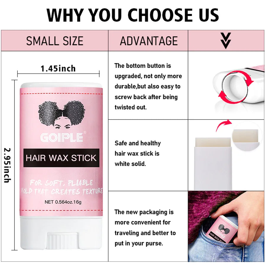 Goiple Lace Wig Melting Spray and Hair Styling Wax Stick Kit