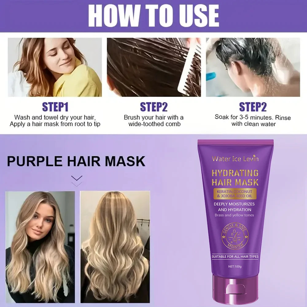 Keratin Purple Hair Mask 100g Deep Conditioning Treatment
