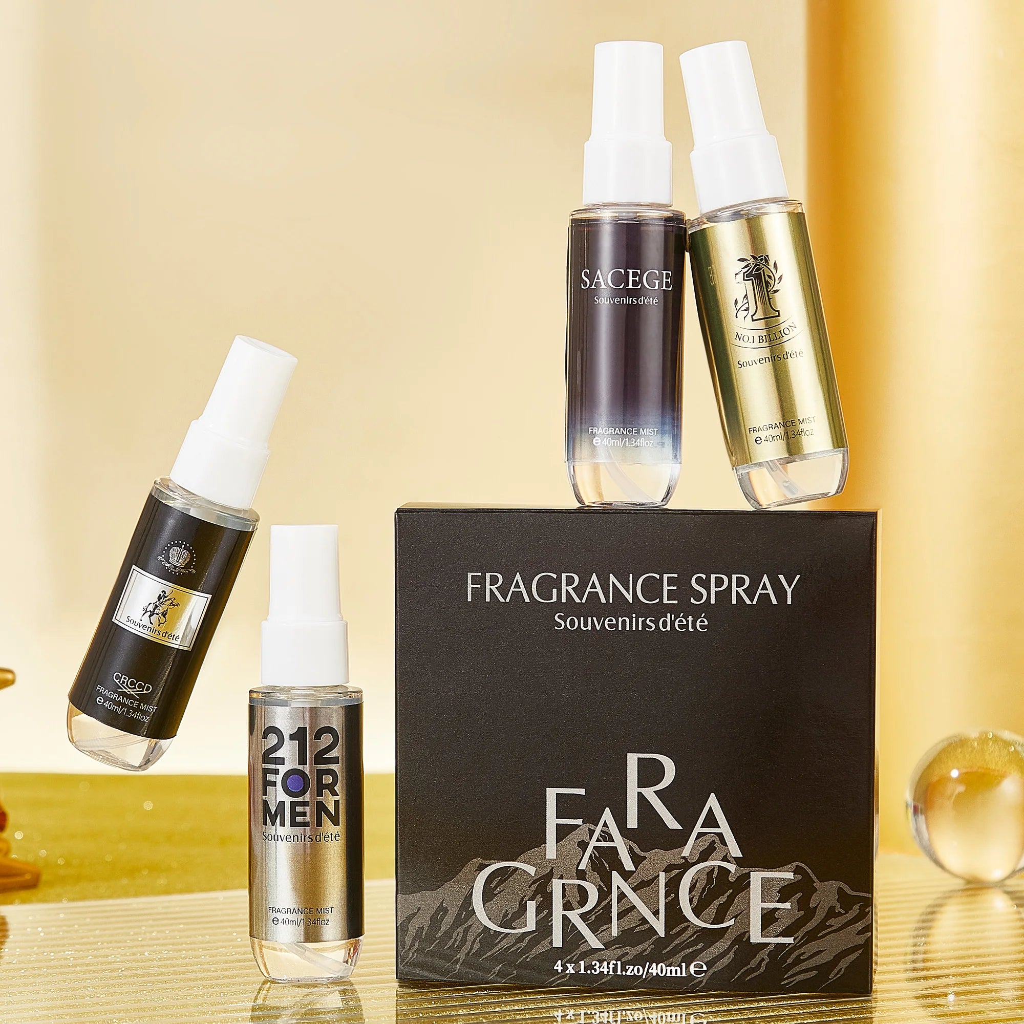 4 Piece Men Fragrance Spray Set Long Lasting Aromatic Cologne Gift - 2