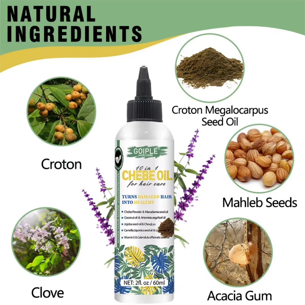 Goiple Chebe Hair Growth Set Nourishing Oil Powder and Mask Kit