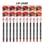 Professional 12-Piece Waterproof Lip Liner Pencil Set