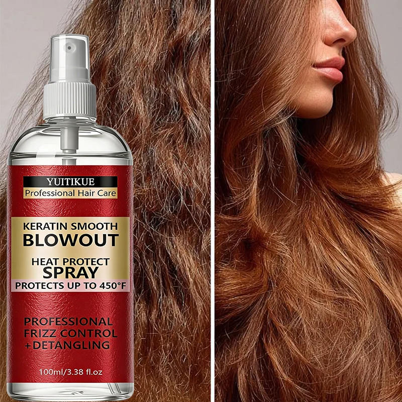 Keratin Hair Heat Protect Spray 450 Degree Frizz Control 100ml