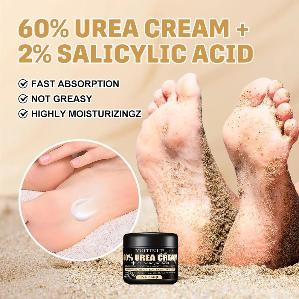 Urea Cream 60g Cracked Heel Repair Moisturizer for Dry Skin Hands Feet - 10