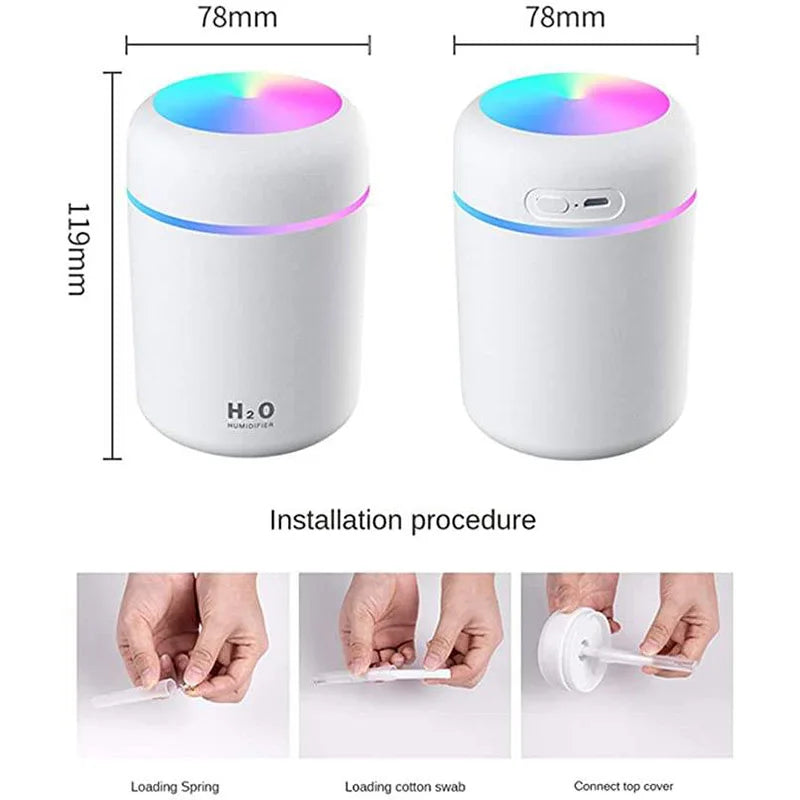 Portable Ultrasonic Humidifier Cool Mist Aroma Diffuser USB Powered - 12