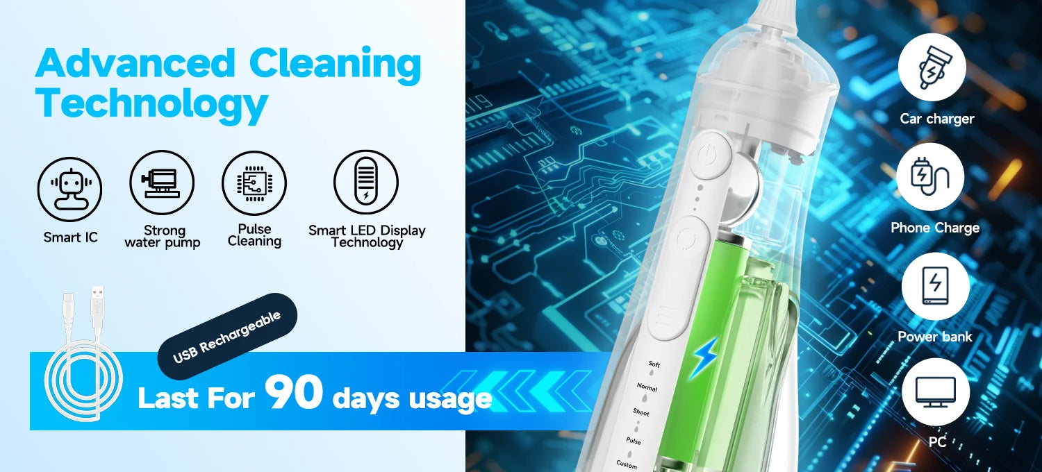 Portable Cordless Water Flosser for Teeth Cleaning - 15