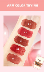 O'CHEAL Teddy Bear Matte Lip Gloss Waterproof Long Lasting Lipstick