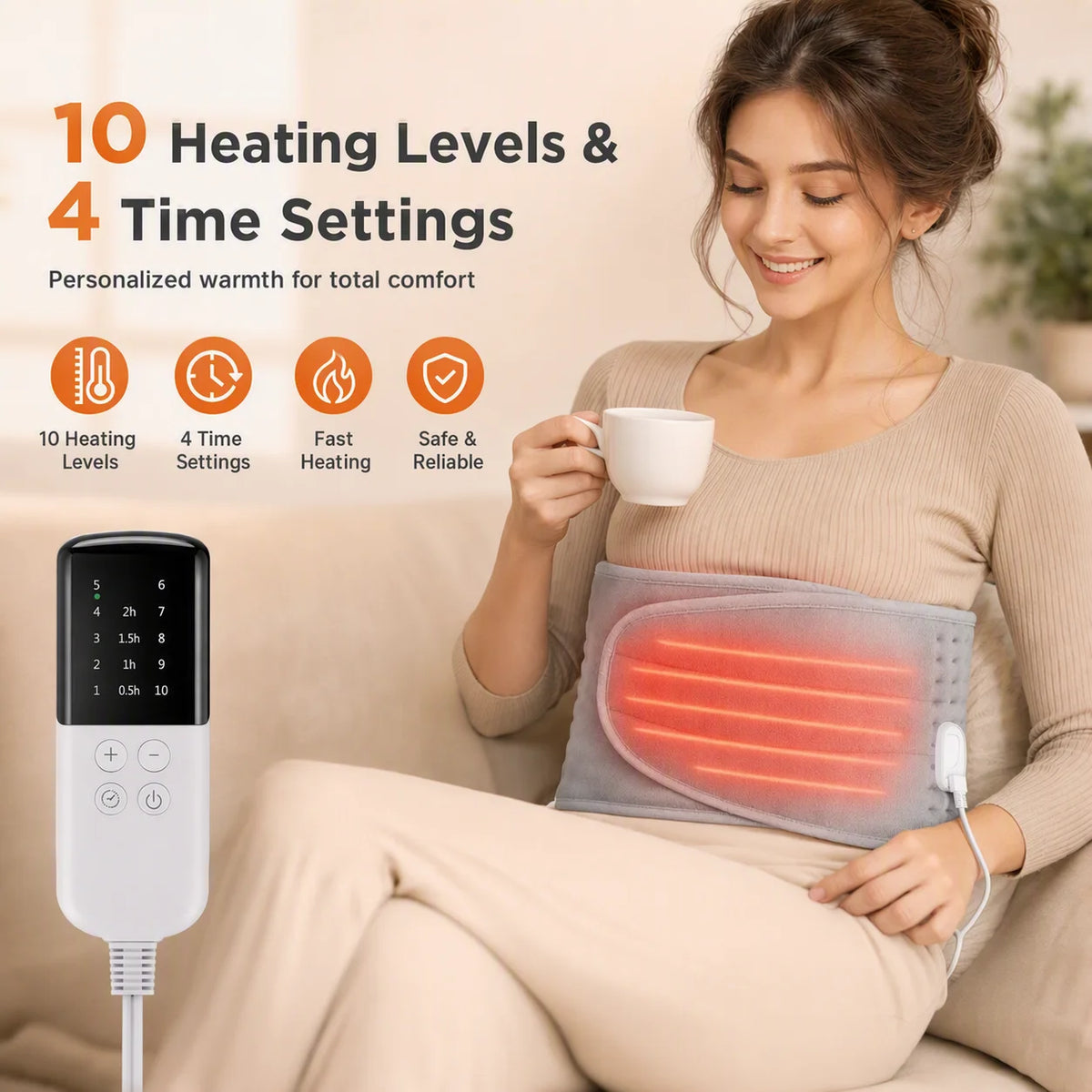 Electric Heated Waist Wrap with Hand Pockets