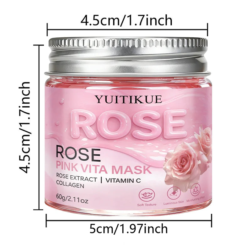 YUITIKUE Rose Pink Vita Mask 60g Collagen Vitamin C Face Treatment - 16