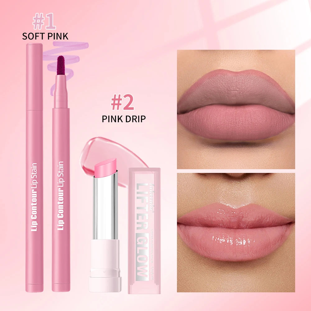 Long-Lasting Lip Liner and Moisturizing Balm Set - 7
